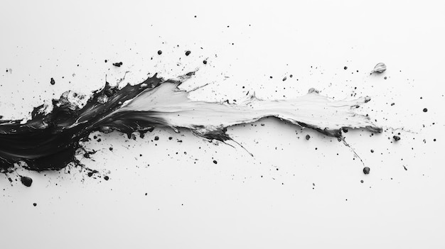 Abstract Black and White Paint Splash Generative AI