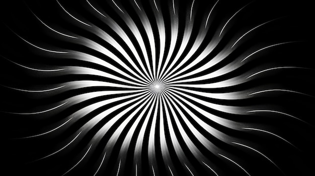 Abstract black and white radial pattern hypnotic visual effect concept