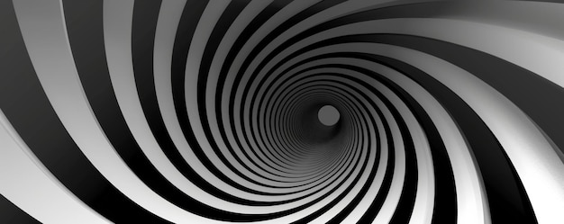 Abstract black and white spiral tunnel with hypnotic effect Modern art and optical illusion concept