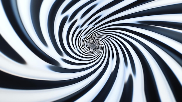 Photo abstract black and white spiral with hypnotic effect