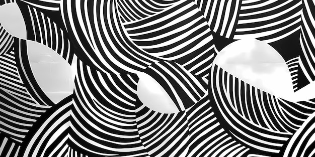 Abstract black and white striped pattern