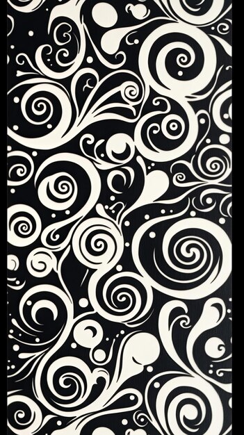 Photo abstract black and white swirling pattern background