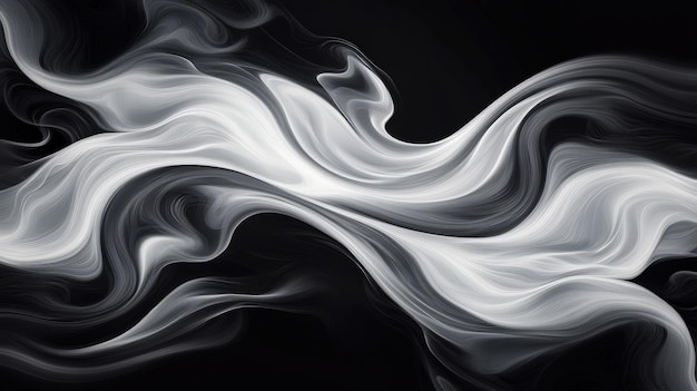 Abstract Black and White Swirling Pattern