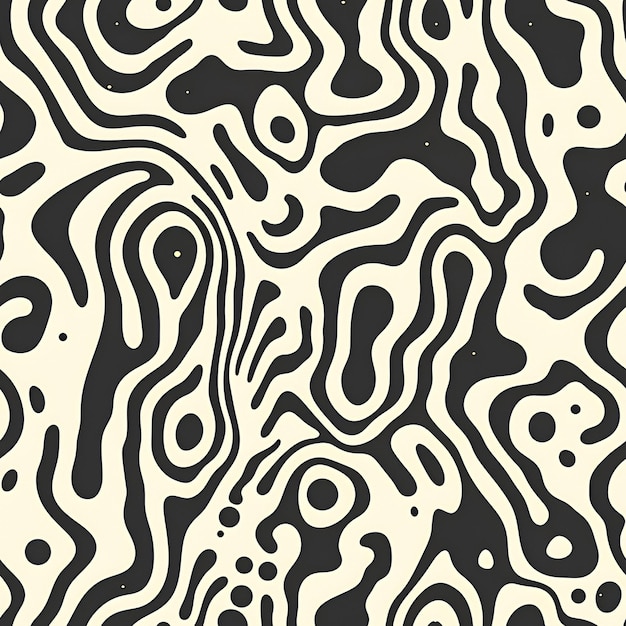 Abstract black and white swirling pattern