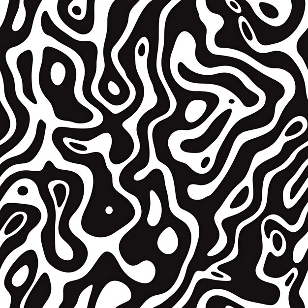 Photo abstract black and white wavy pattern