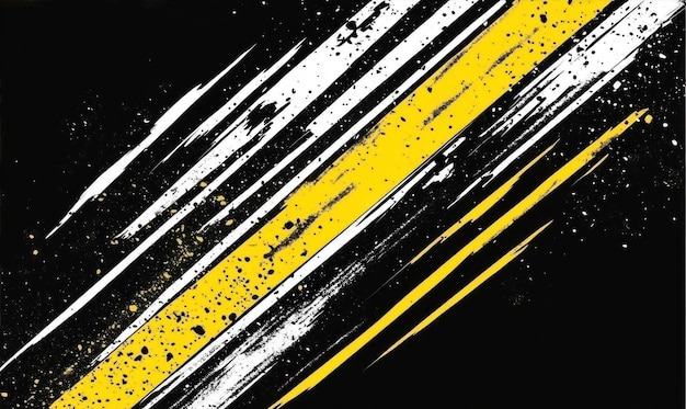 Photo abstract black and yellow abstract background with a yellow stripe