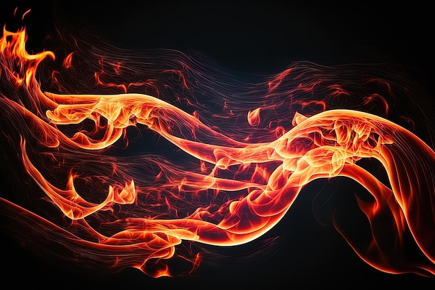 Abstract blaze fire flame texture for banner background 3 x 1 ratio