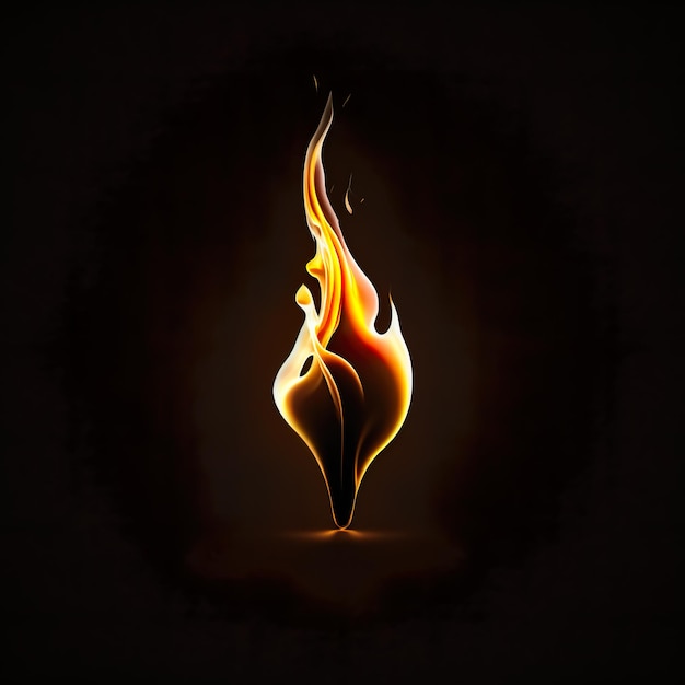 Abstract Blazing Fire Element on Black Background