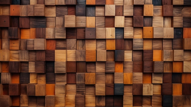 Abstract block stack wooden 3d cubes rustic wood texture for backdrop