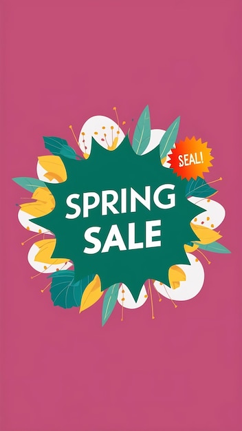 Photo abstract blot with spring sale deal banner poster vector illustration