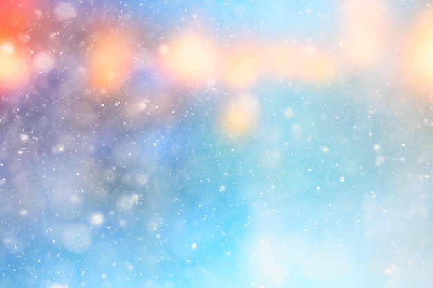 abstract blue background snow snowflakes, new year, glow design