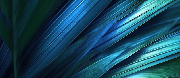 Abstract blue background stripe of tropical palm leaf