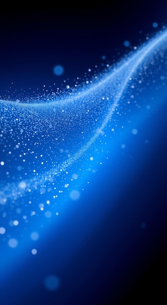 Abstract blue background with bokeh lights and particles