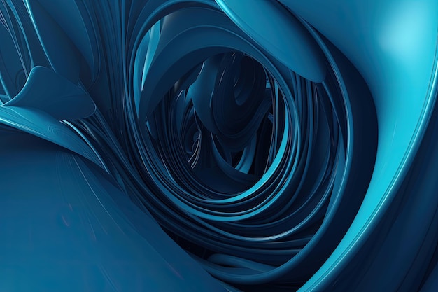 An abstract blue background with curves and curves generative AI