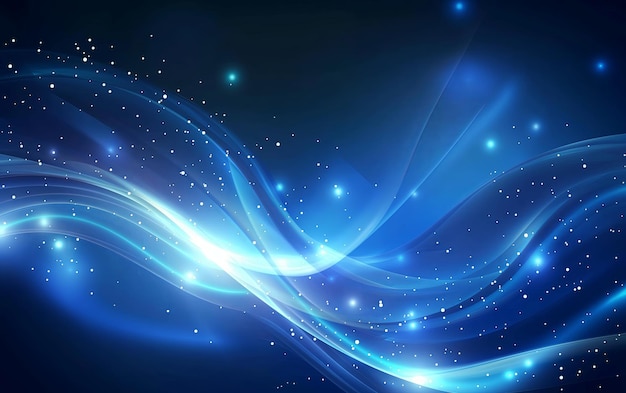 Abstract blue background with a glowing light effect and curved shape vector illustration