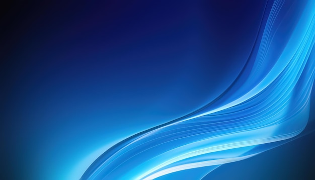 Abstract Blue Background with Light Wavy Lines