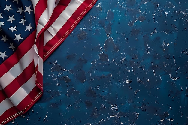 Photo abstract blue background with red and white lines and stars usa flag 4th of july