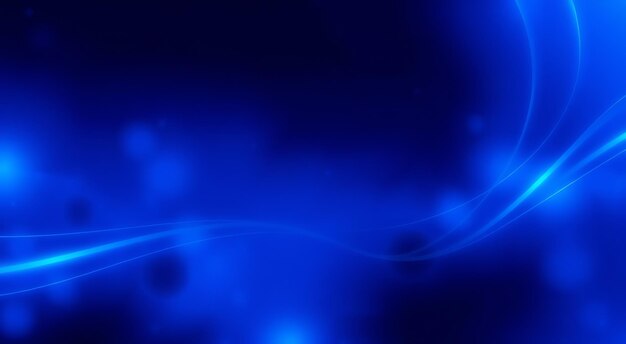 Abstract Blue Background With Smooth Lines And Blurred Lights