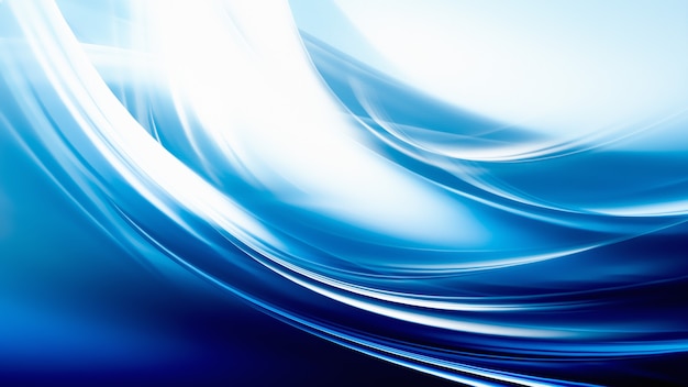 Abstract blue background with smooth shining lines