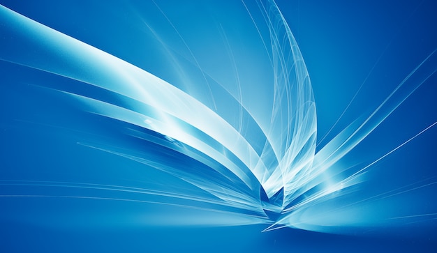 Abstract blue background with smooth shining lines