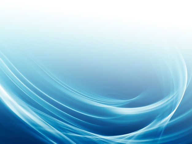 Abstract blue background with smooth white lines