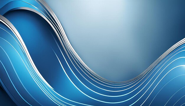 Abstract blue background with wave lines