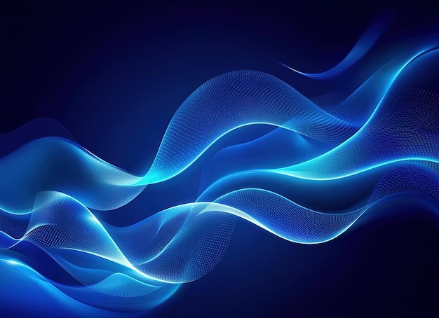 Photo abstract blue background with wavy lines and waves