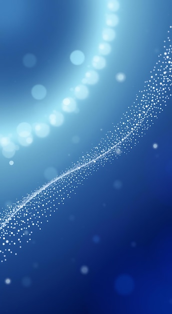 Abstract blue background with white bokeh lights