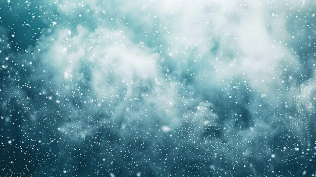 Photo abstract blue background with white snowflakes