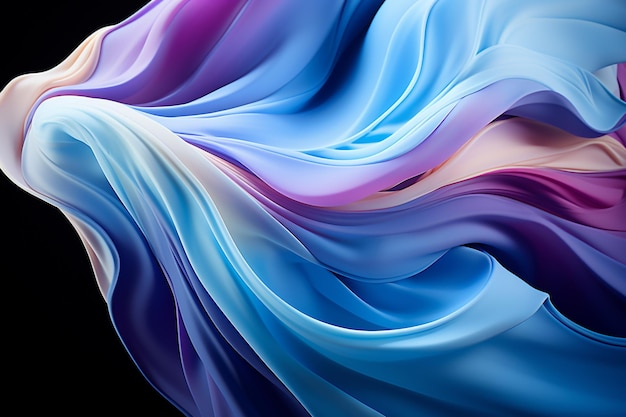 Abstract blue brushstrokes flow composing a dynamic and vibrant artistic background