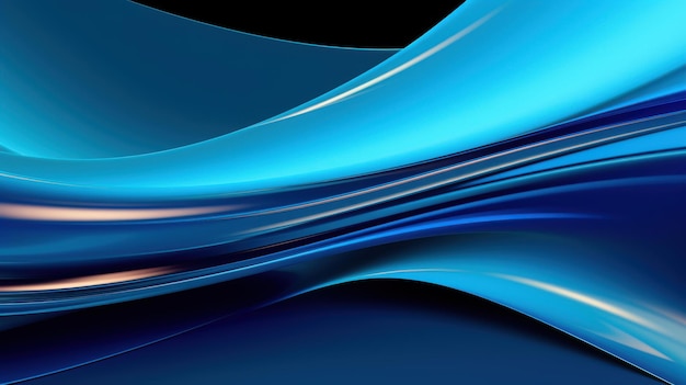 Abstract blue chrome metal background with elegant waves design