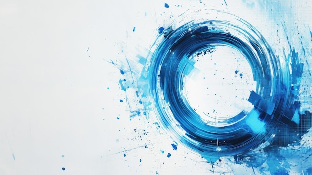 Photo abstract blue circular splash art modern business branding