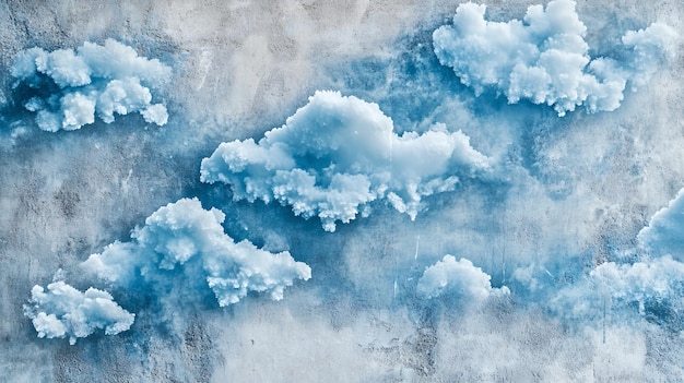 Photo abstract blue clouds on a gray textured background