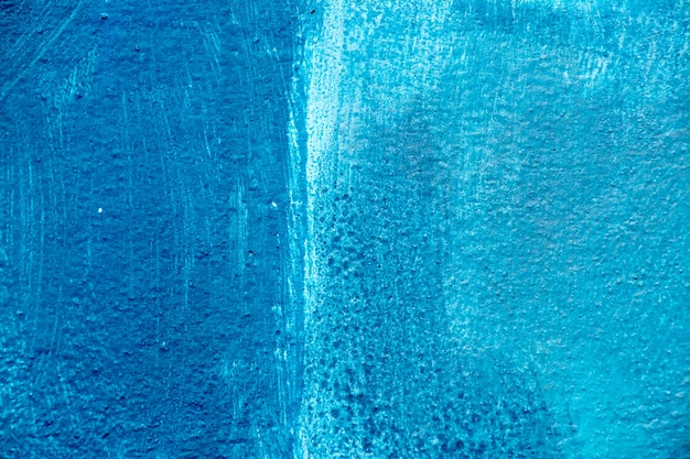 Abstract blue color painting on concrete block background