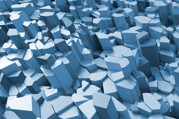 Abstract Blue Cube Background 3d Rendering