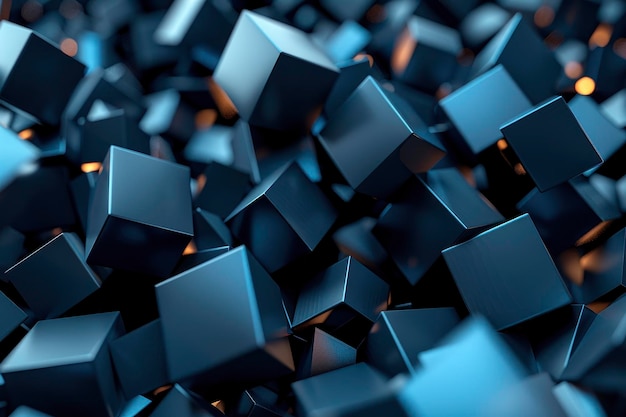 Abstract Blue Cubes Background