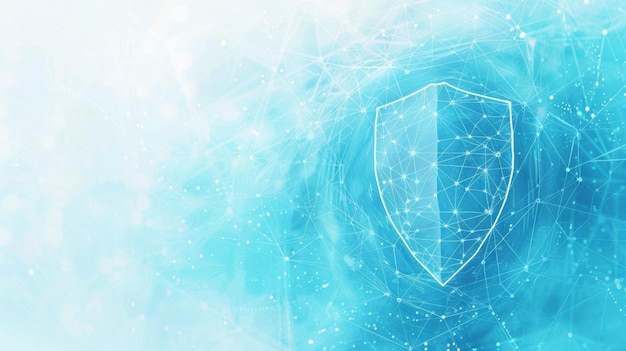 Abstract Blue Digital Shield Network Security Concept Illustration