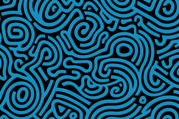 abstract blue doodle pattern background