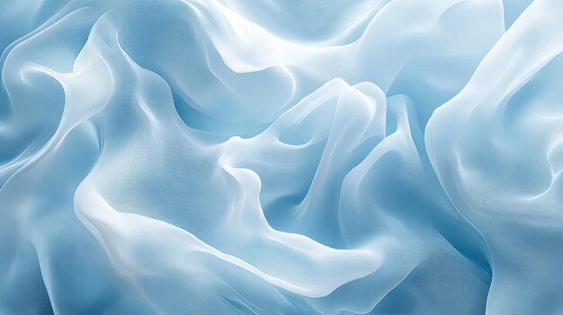 Photo abstract blue fabric texture with soft waves and creases