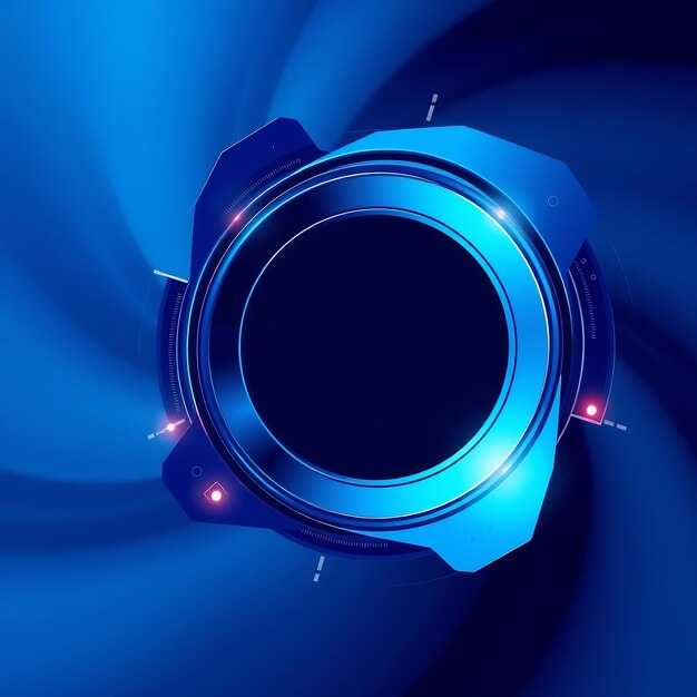 Photo abstract blue futuristic circular design with copy space