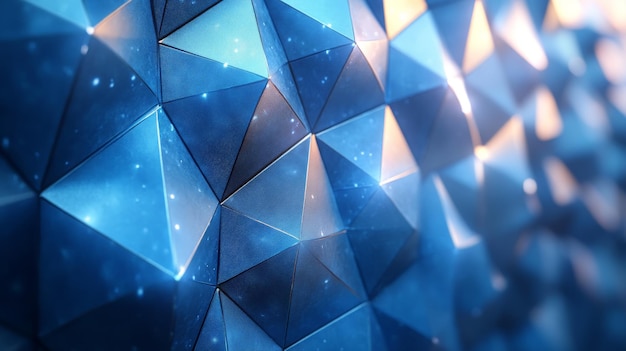 Abstract Blue Geometric Background with Shiny Accents