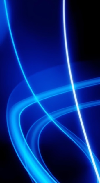 Photo abstract blue glowing lines on a dark background