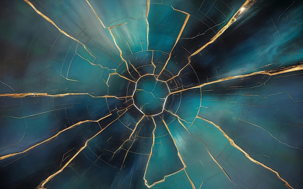 Abstract blue and gold background with cracks artistic design for digital projects or wallpapers