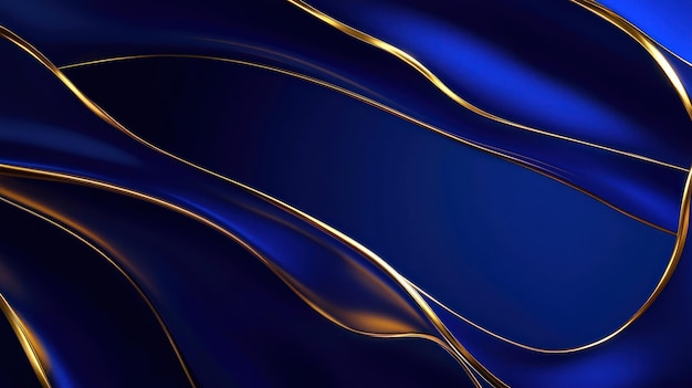 Photo abstract blue and gold background