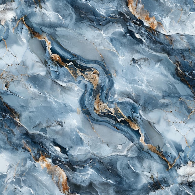 Photo abstract blue and gold marble texture