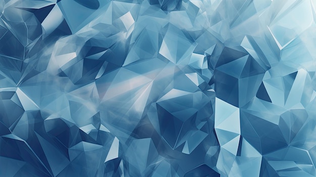 Abstract Blue Ice Shapes Background with Copy Space