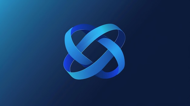 Photo abstract blue logo design with overlapping rounded shapes perfect for modern tech companies