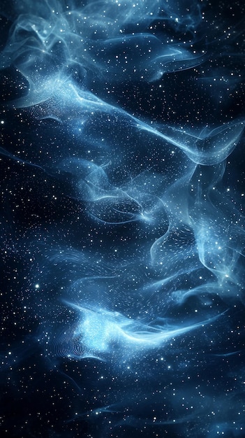 Abstract Blue Nebula with Stars