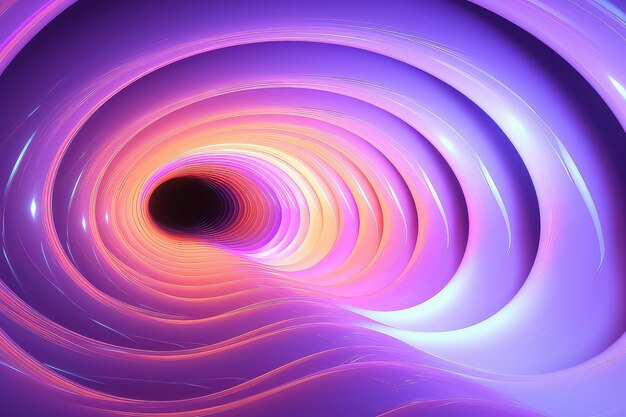 Abstract blue neon purple swirl twisted abstract tunnel background