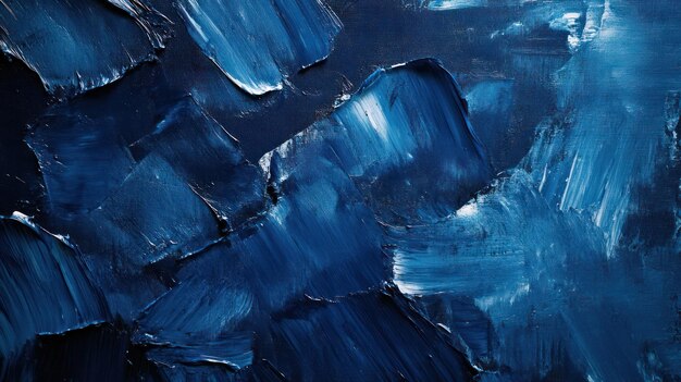 Photo abstract blue oil painting texture with thick brushstrokes